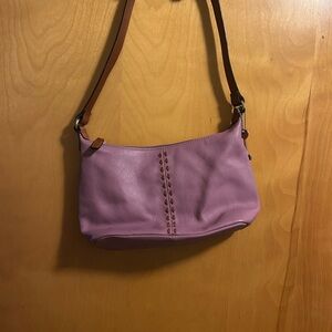 Fossil Elegant Purple Leather Shoulder Bag